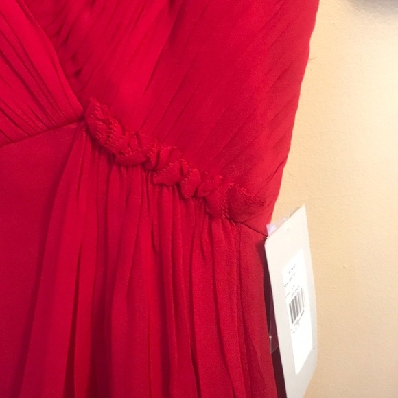 New Jill Stuart red silk chiffon asymmetrical dress 8 - Picture 2 of 8